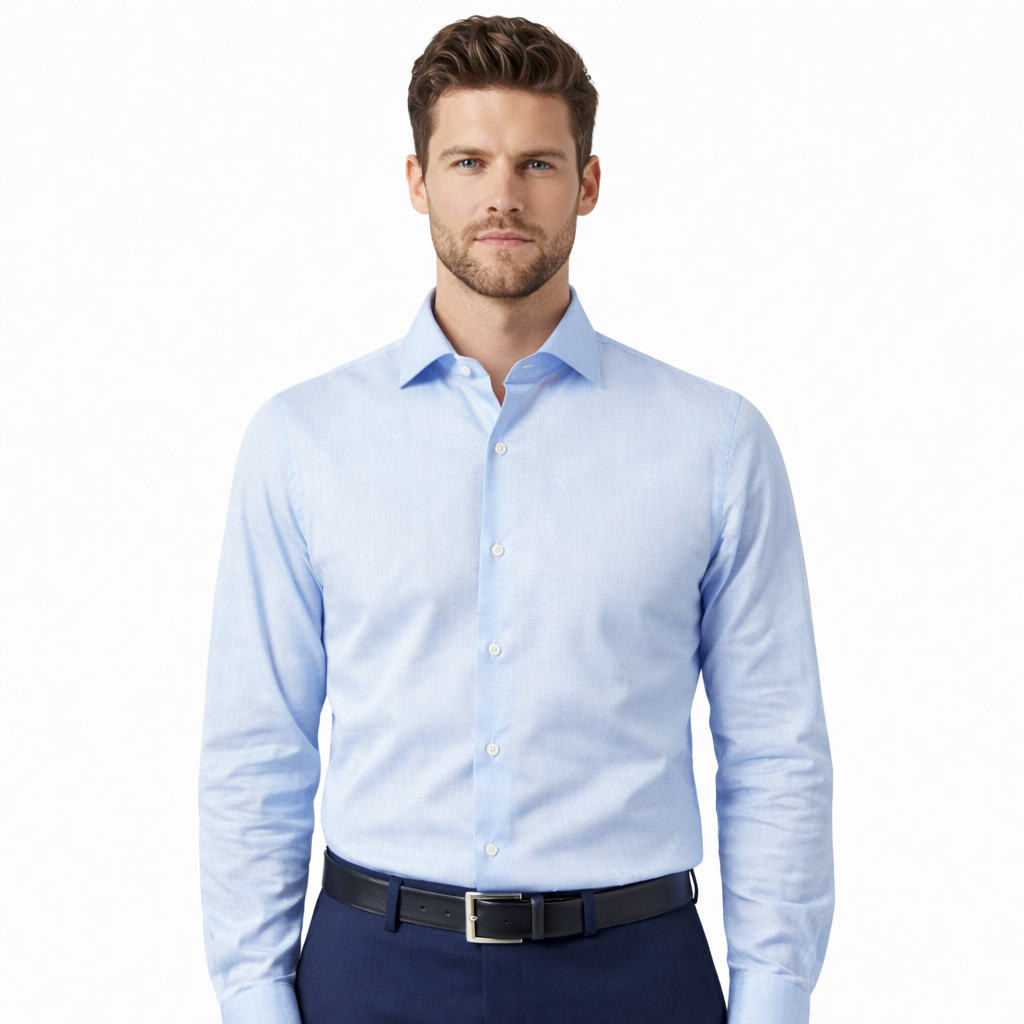 Bagutta Men Shirt Walter Neck Francese Light Blue