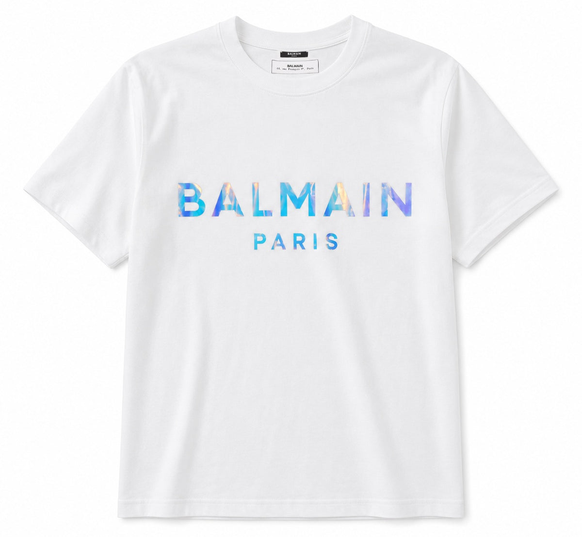 Balmain Men T-Shirt Balmain Paris Fluo White