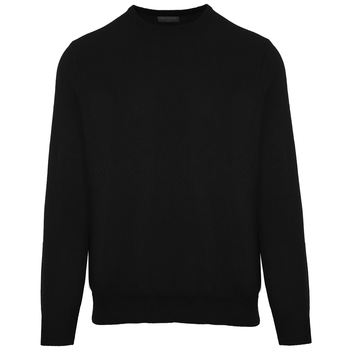 Malo Men Crew Neck Blend Cashmere Sweaters Black