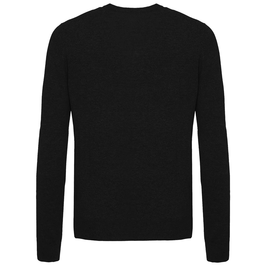 Malo Men Crew Neck Blend Cashmere Sweaters Black
