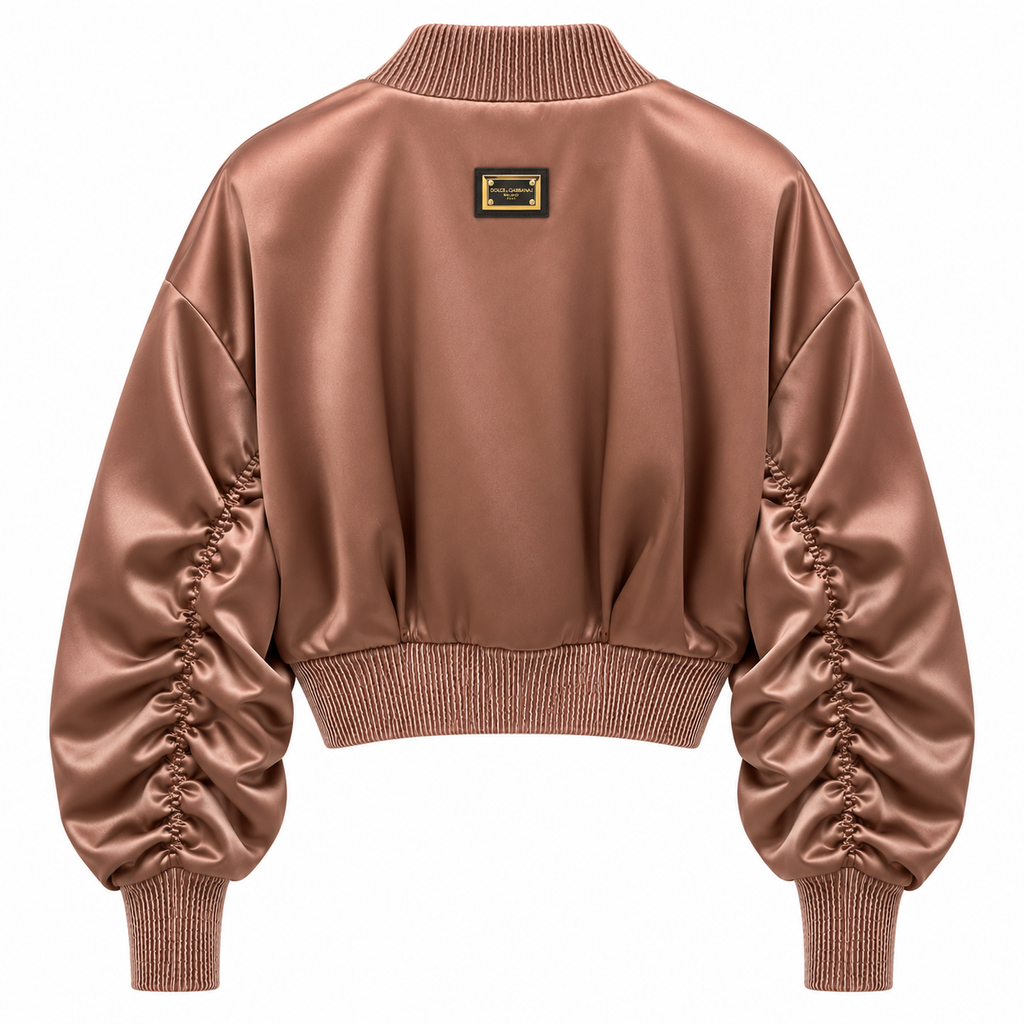 Dolce & Gabbana Women Bomber Plissetato Brown