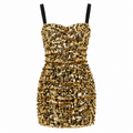 Dolce & Gabbana Women Dress Paiettes Yellow