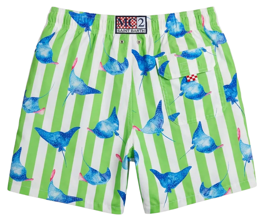 MC2 Saint Barth Men Gustavia Devil Fish Swimwear Green