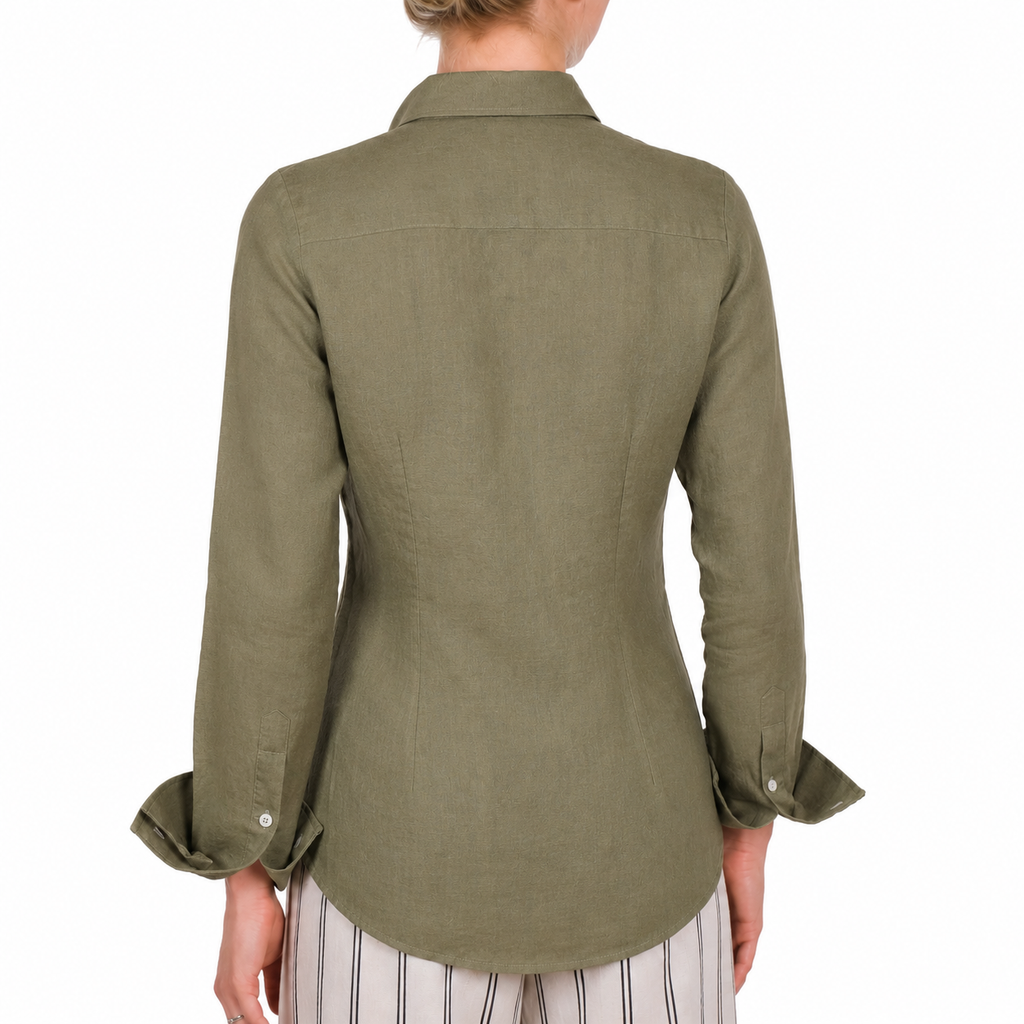 Bagutta Women Shirt Linen Army Camouflage
