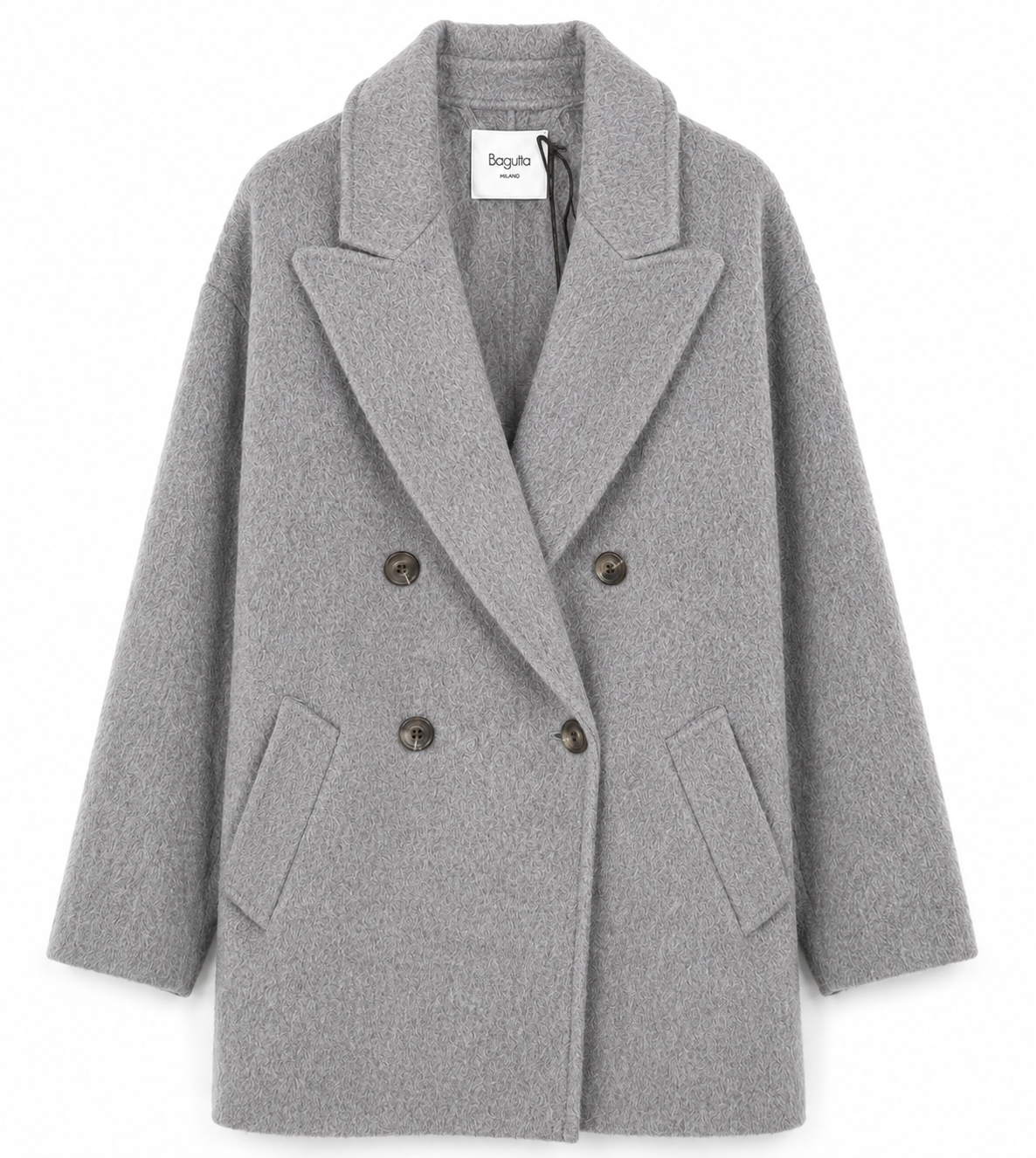 Bagutta Women Coat Wool Double-Breasted Grey