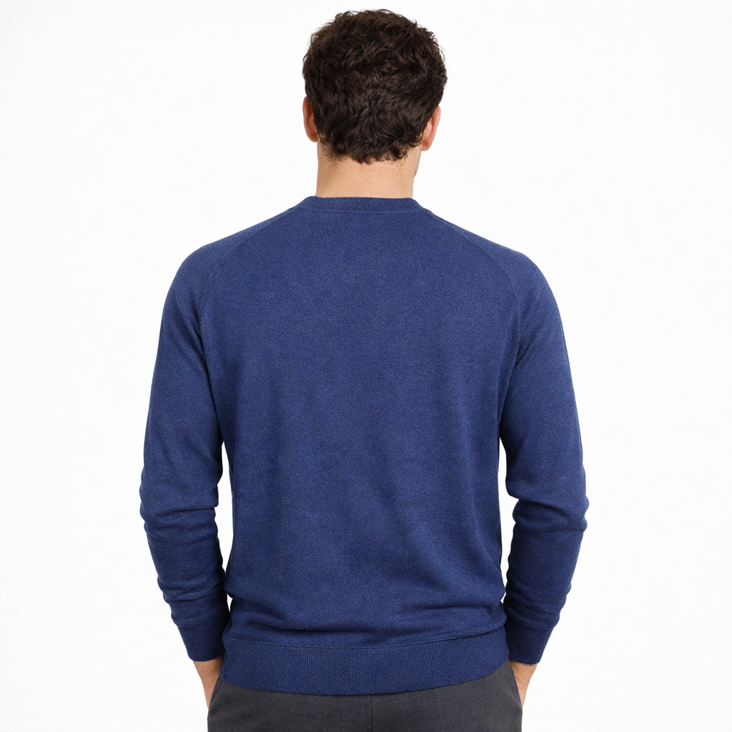 Emilio Romanelli Men Crew Neck Zaffiro Sweaters Blue