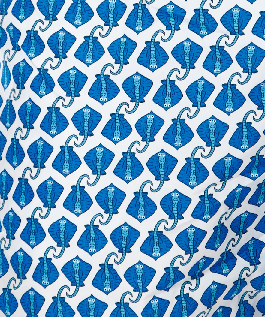 MC2 Saint Barth Men Micro Patterned Stingray Swimwear Light Blue