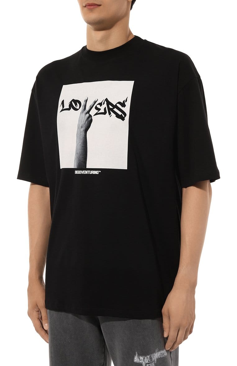 Diego Venturino Men T-Shirt Print Black