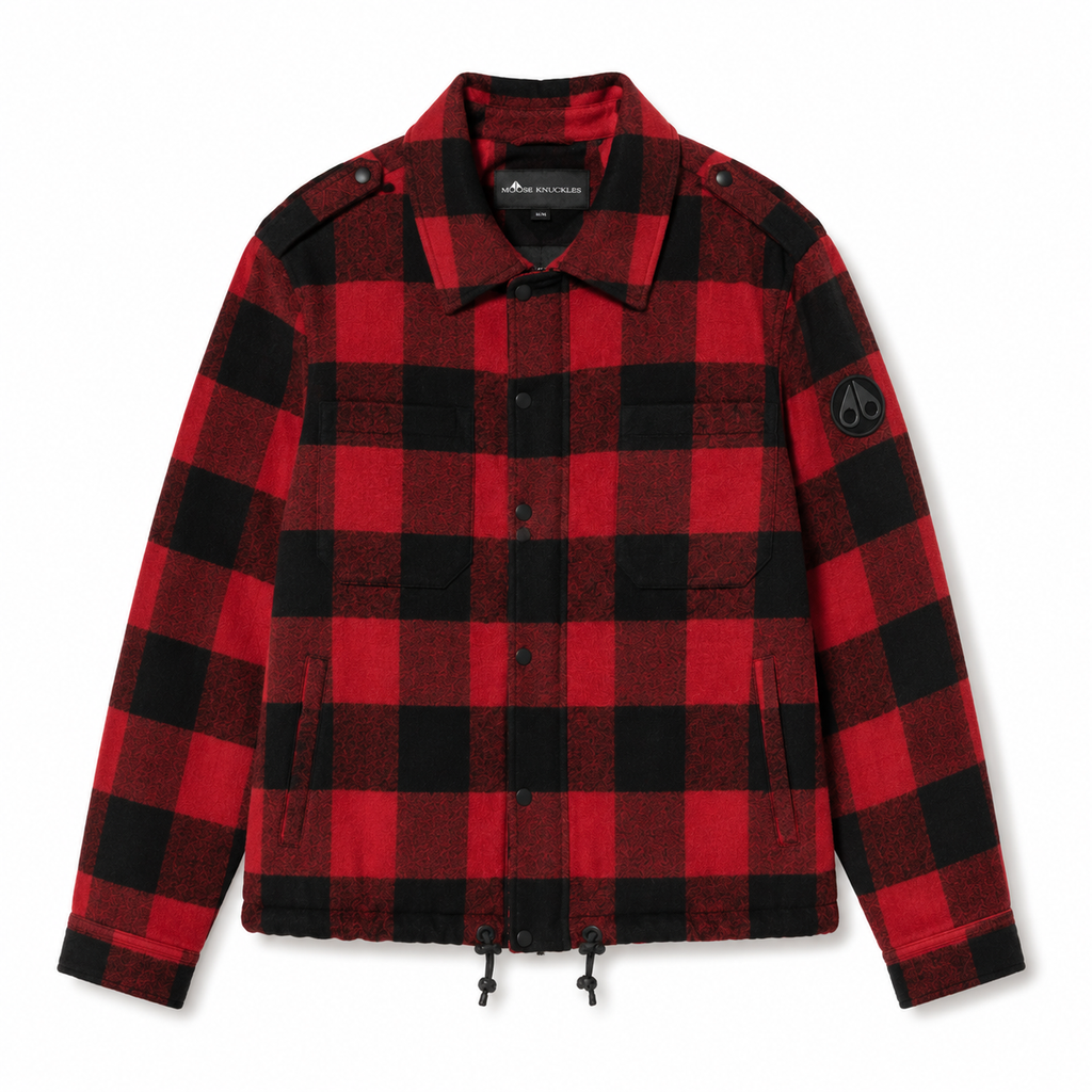 Moose knuckles Men Jacket Scozzese Red