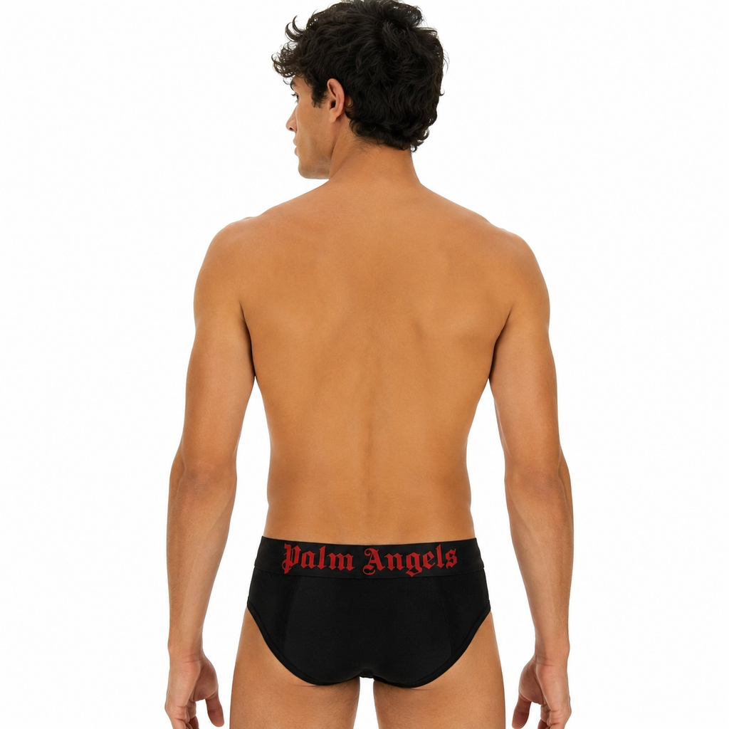Palm Angels Men Set Bipack Briefs Black