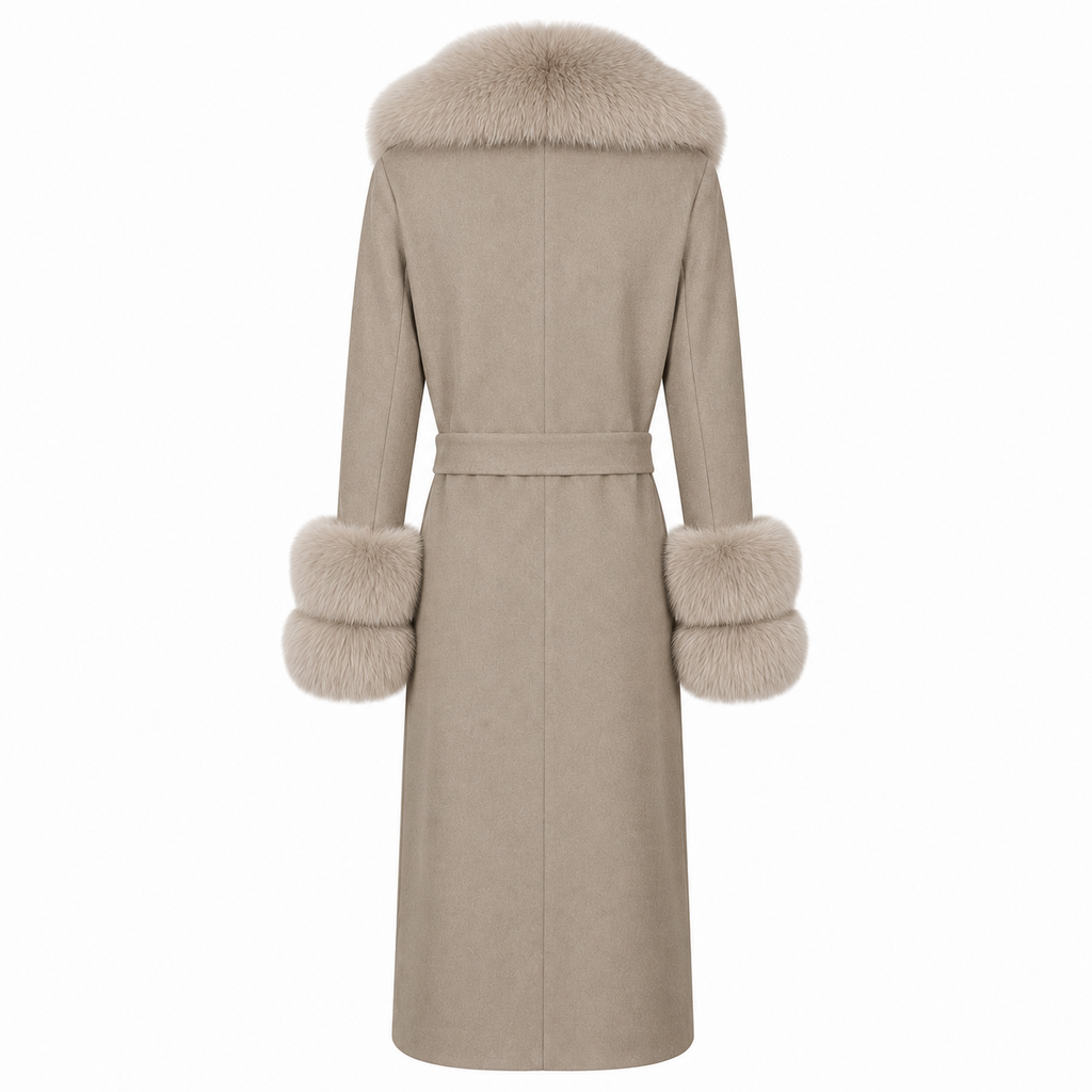 Loro Piana Fabric Women Coat Pelliccia Beige