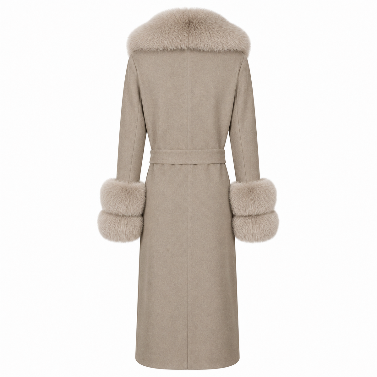 Loro Piana Fabric Women Coat Pelliccia Beige