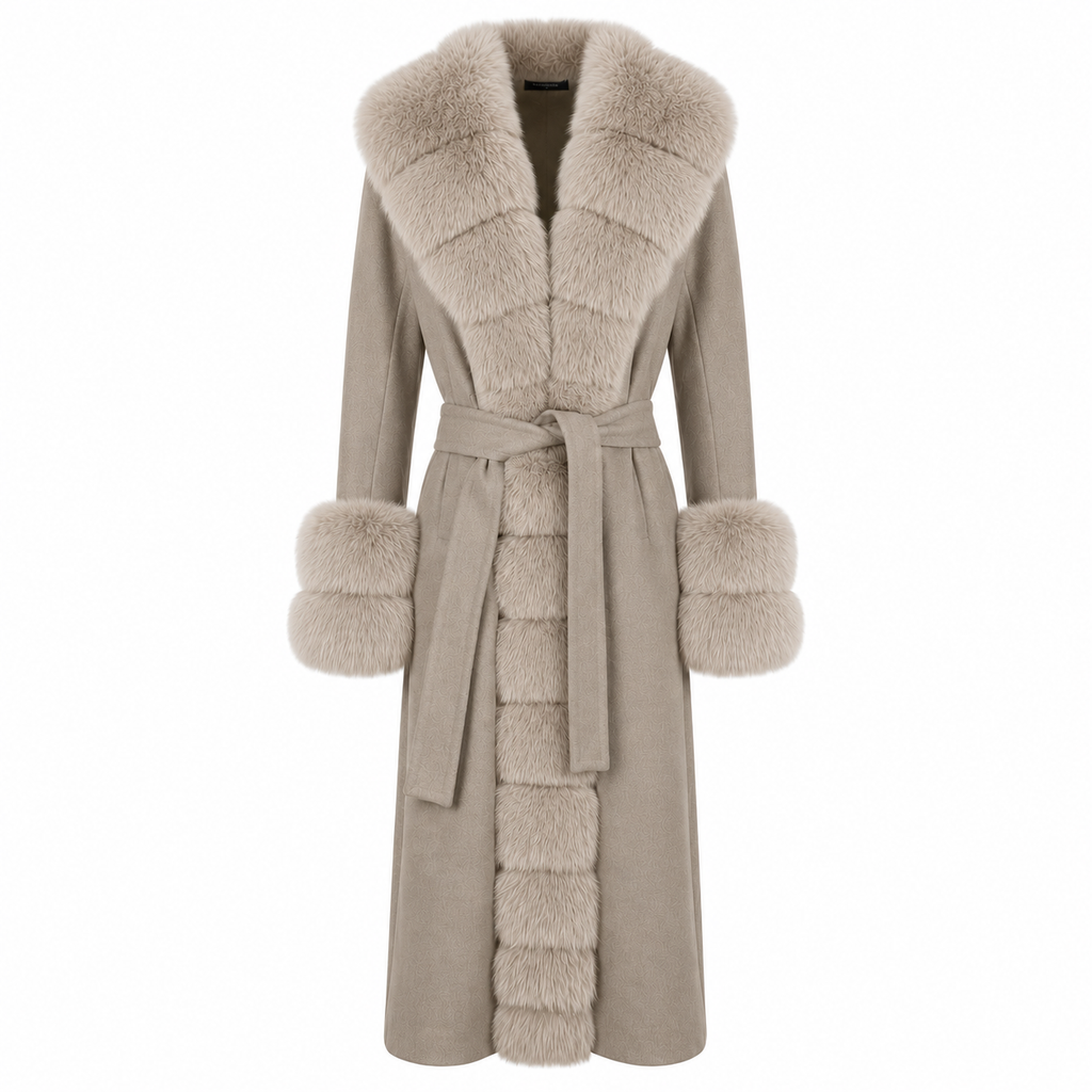 Loro Piana Fabric Women Coat Pelliccia Beige
