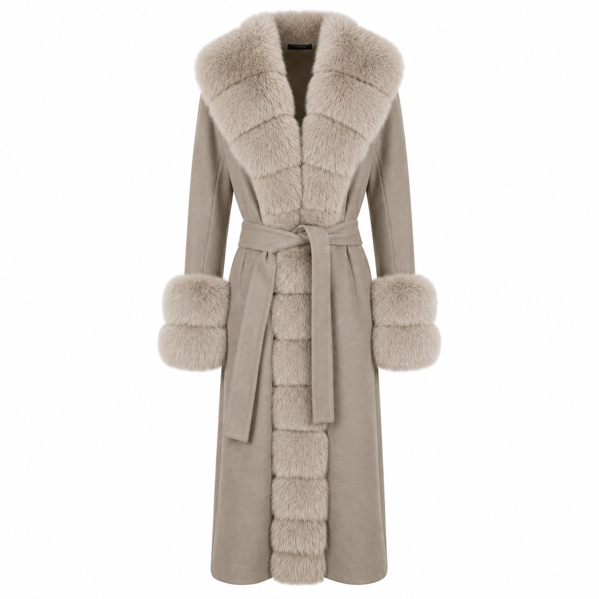 Loro Piana Fabric Women Coat Pelliccia Beige