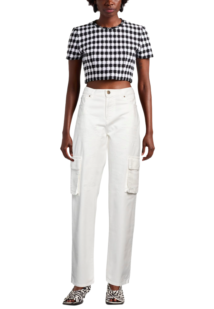 Pinko Women Trousers Cargo Caty White