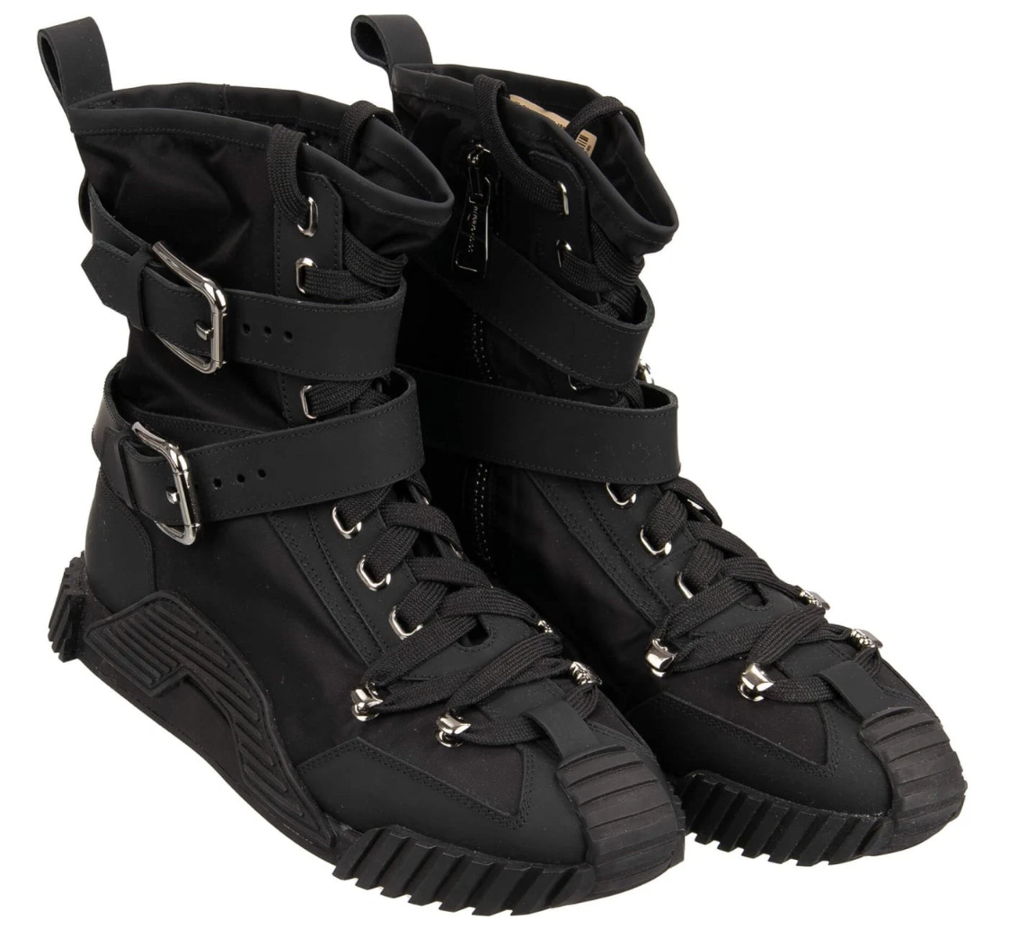 Dolce & Gabbana Men Sneaker Alta Nylon Gomma Sneakers Black