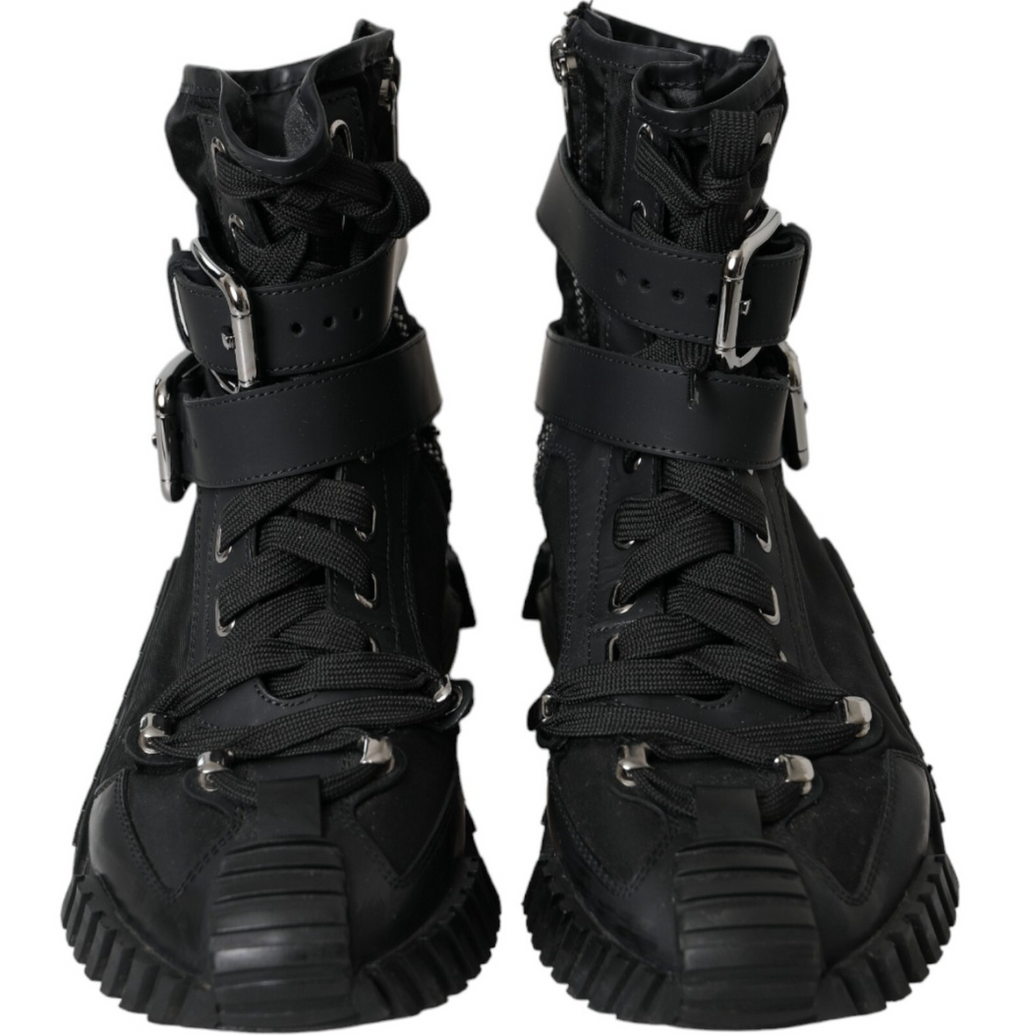 Dolce & Gabbana Men Sneaker Alta Nylon Gomma Sneakers Black