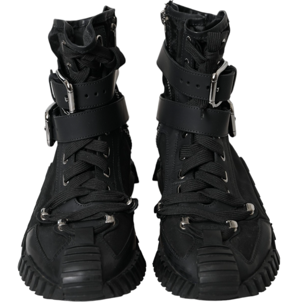 Dolce & Gabbana Men Sneaker Alta Nylon Gomma Sneakers Black