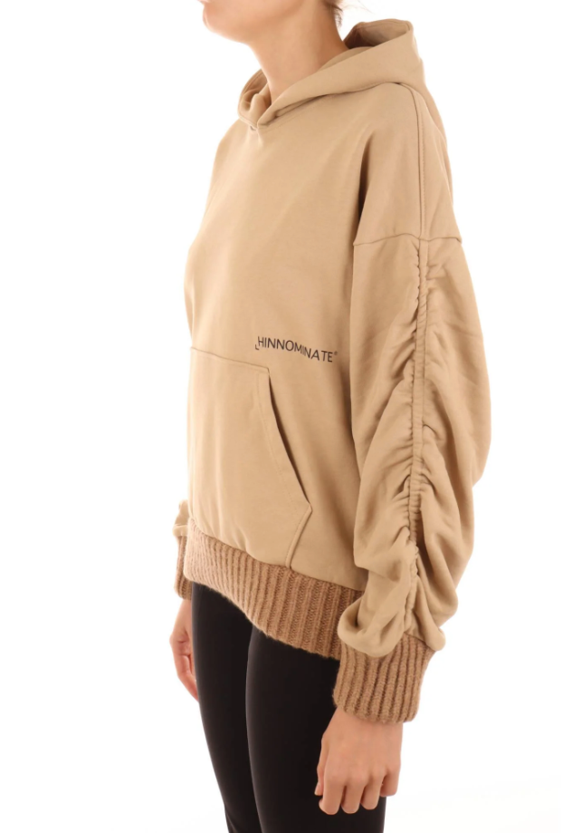 Hinnominate Women Sweatshirt Over Hooded Brown