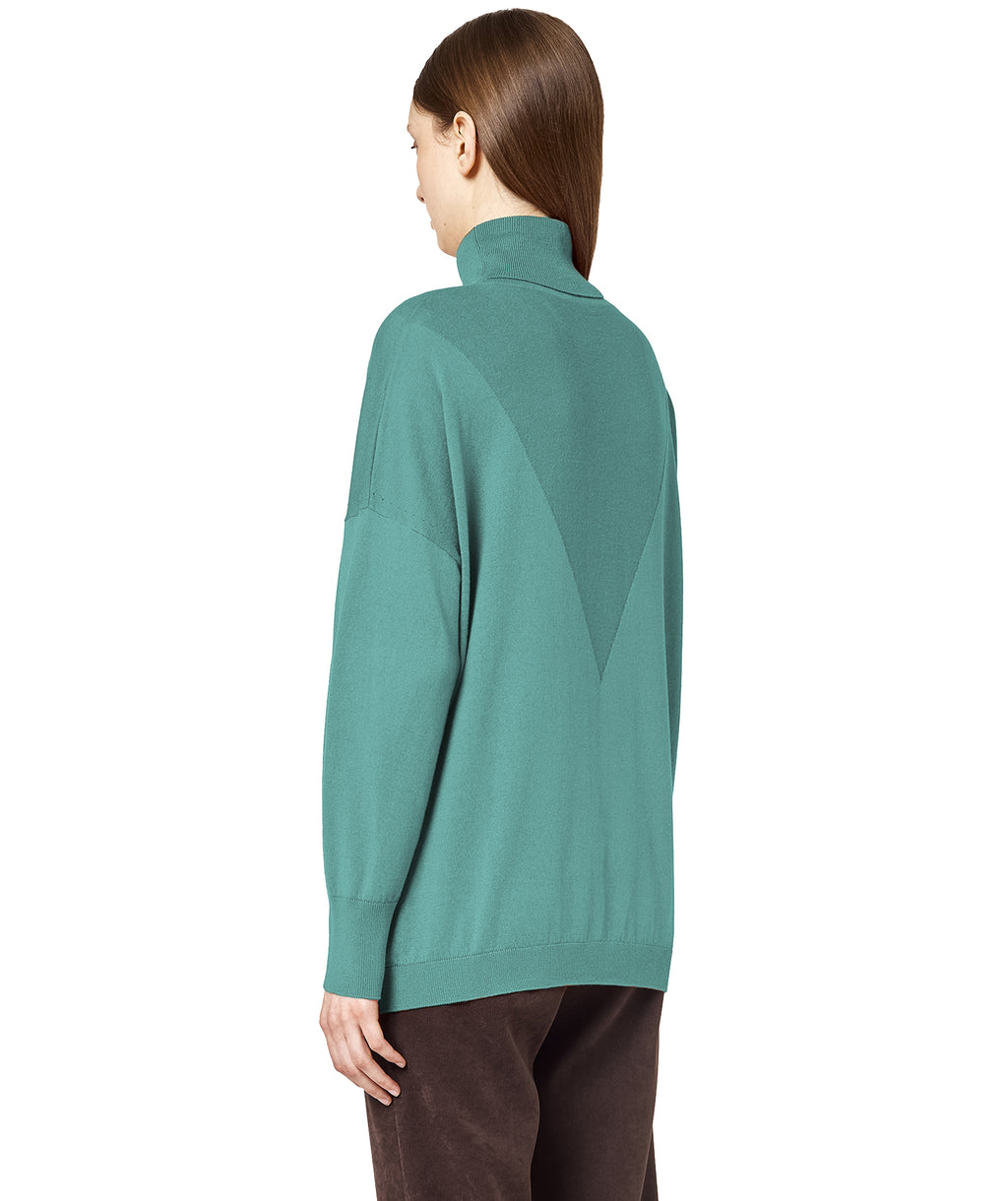 Alpha Studio Women Turtleneck Intarsio Aqua Green
