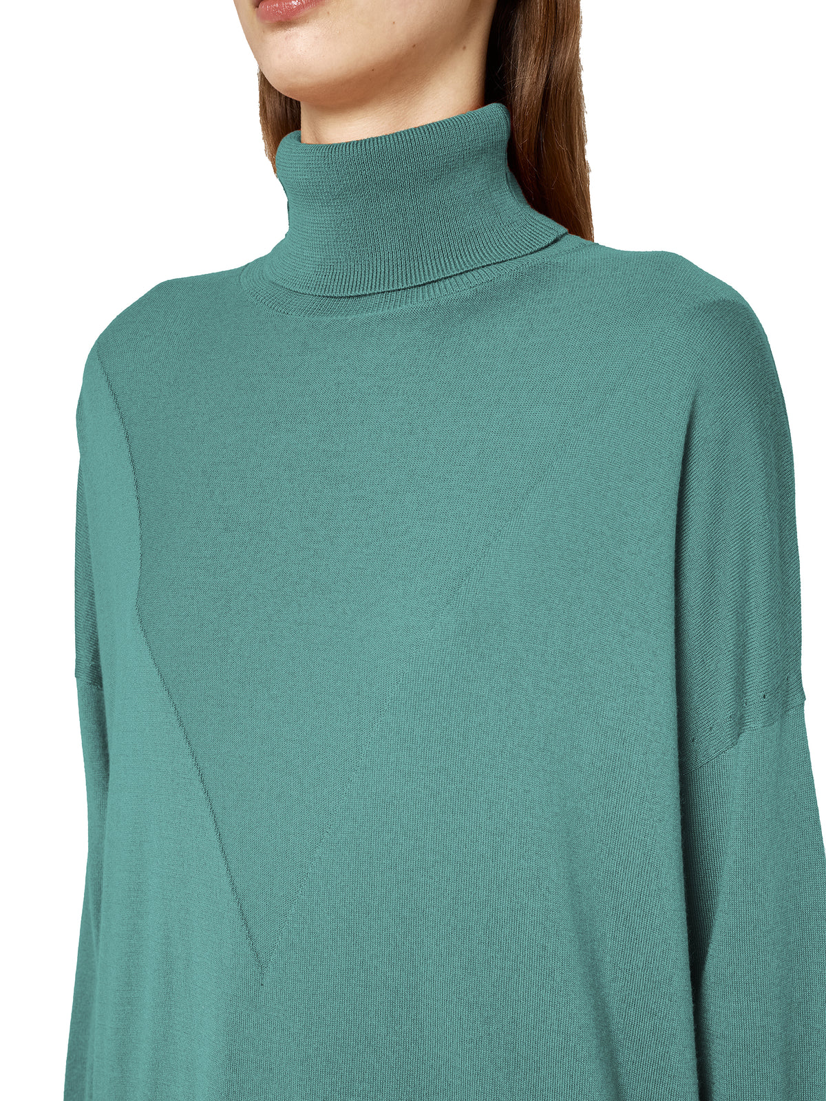 Alpha Studio Women Turtleneck Intarsio Aqua Green