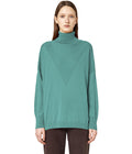 Alpha Studio Women Turtleneck Intarsio Aqua Green