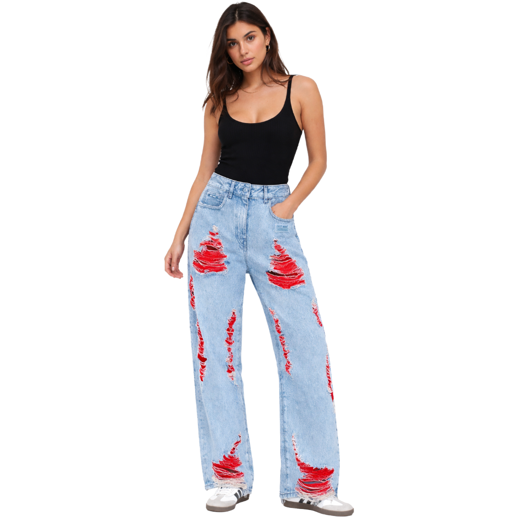 Fifty Made Women Jeans Ripped Blue