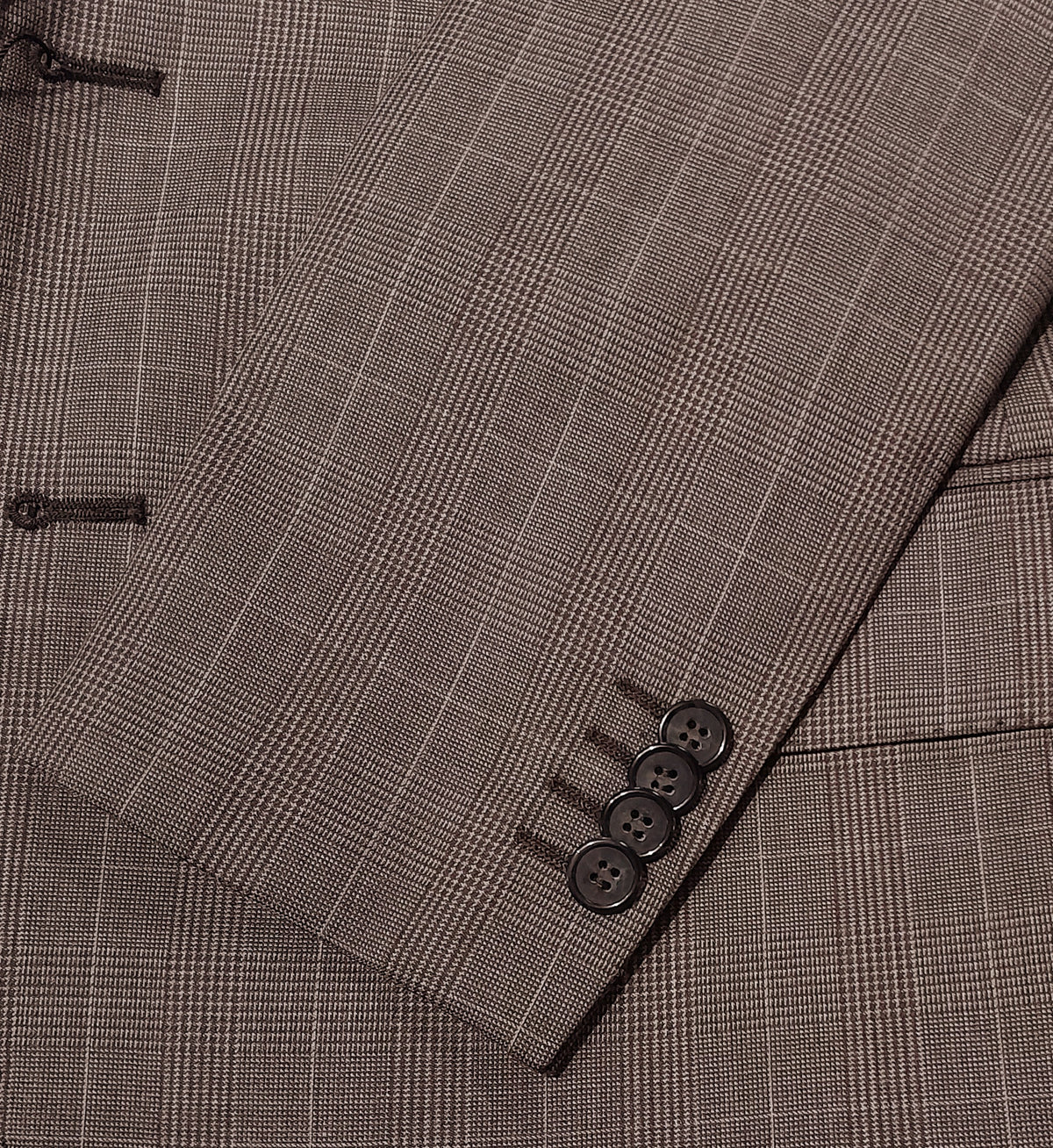 Ermenegildo Zegna Fabric Men Suit Wool Principe Galles Brown