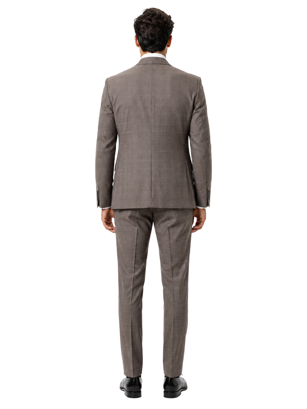 Ermenegildo Zegna Fabric Men Suit Wool Principe Galles Brown