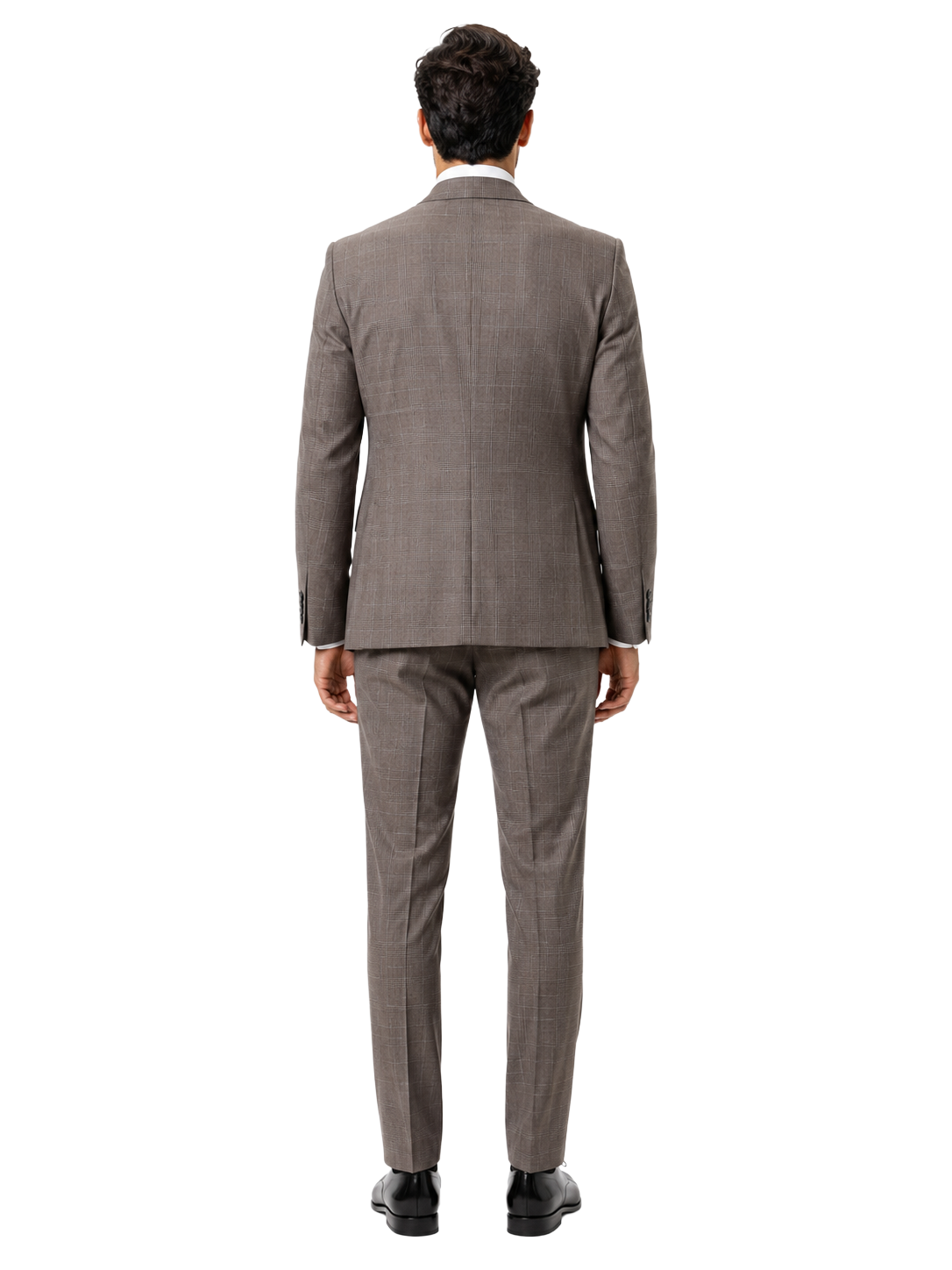 Ermenegildo Zegna Fabric Men Suit Wool Principe Galles Brown