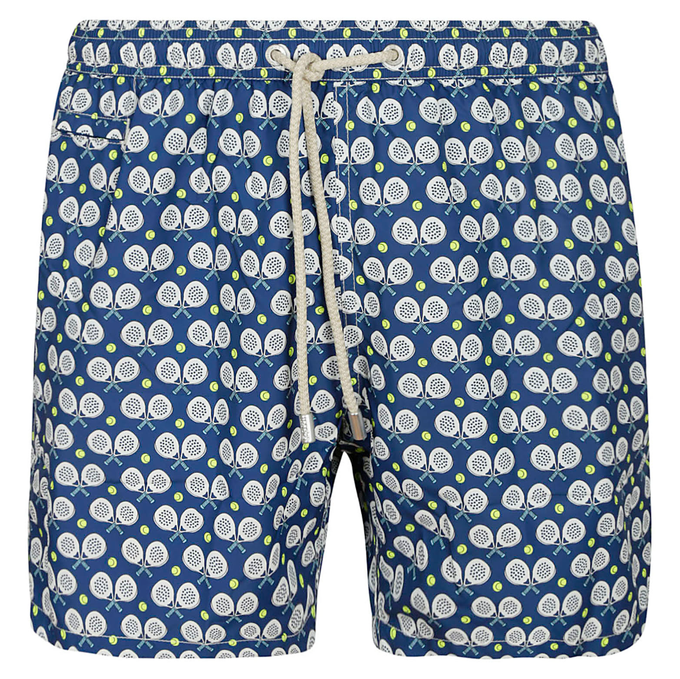 MC2 Saint Barth Men Swimsuit Patterned Padel Blue