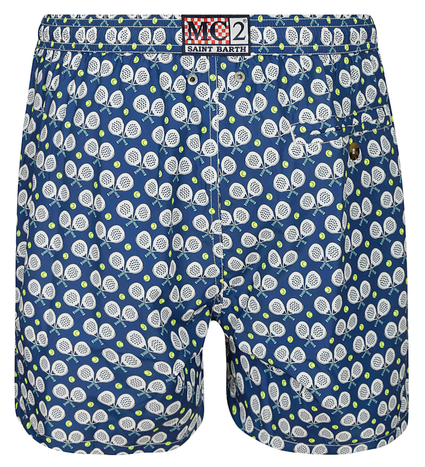 MC2 Saint Barth Men Swimsuit Patterned Padel Blue