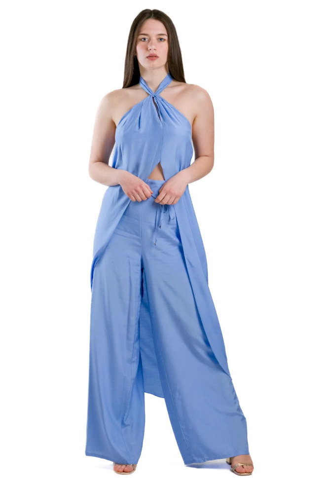 Patrizia Pepe Women Top Long Sleeveless Light Blue
