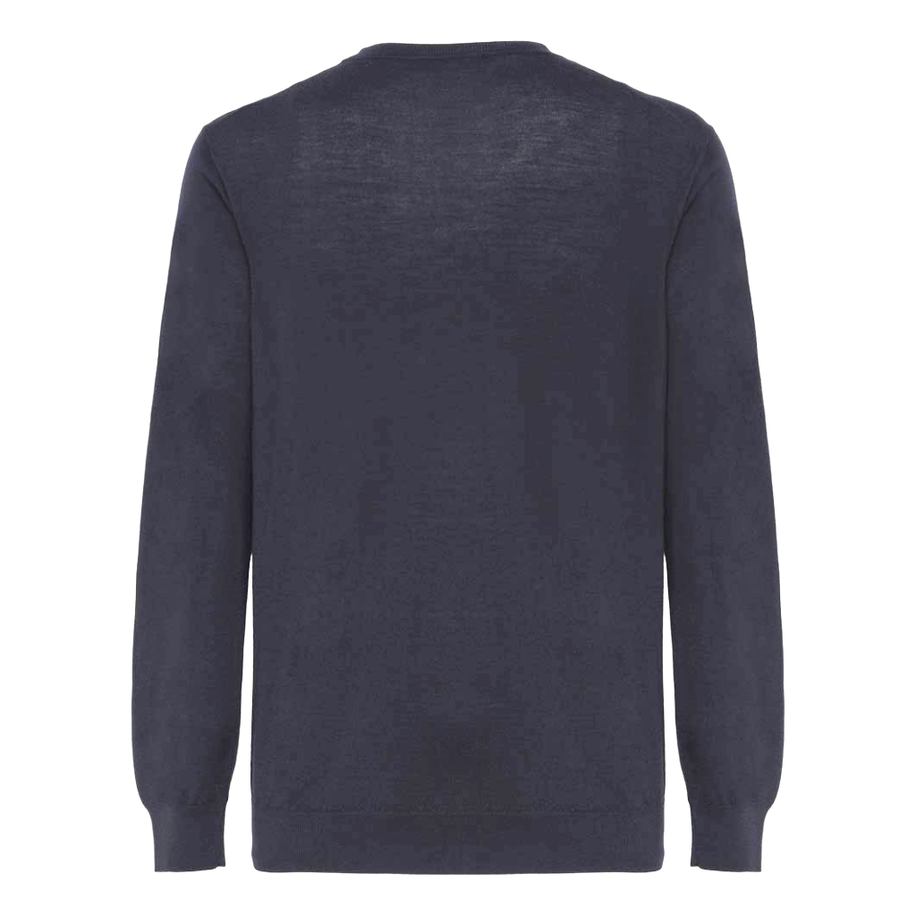 Alpha Studio Men Knit Crew Neck Merinos Blue