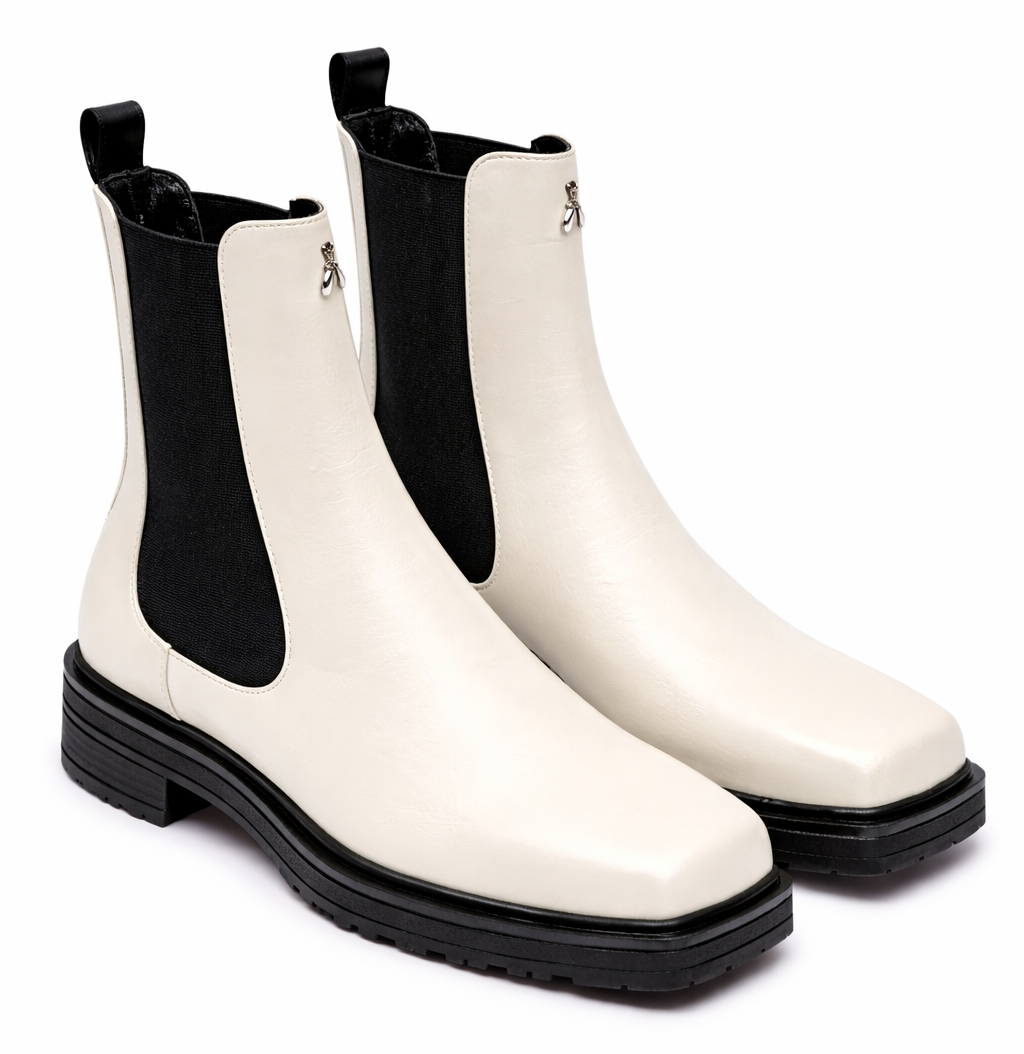 Patrizia Pepe Women Stivaletti Leather Ivory Ankle Boots White