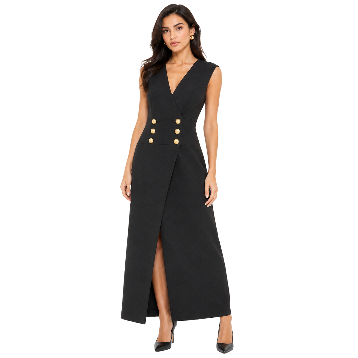 Balmain Women Dress Double-Breasted Black