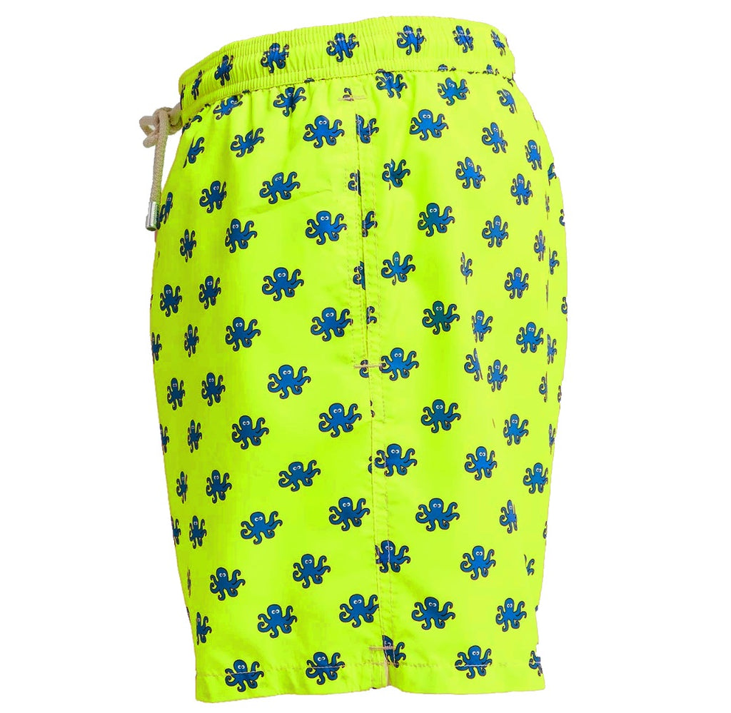 MC2 Saint Barth Men Micro Patterned Polpo Gang Swimwear Yellow