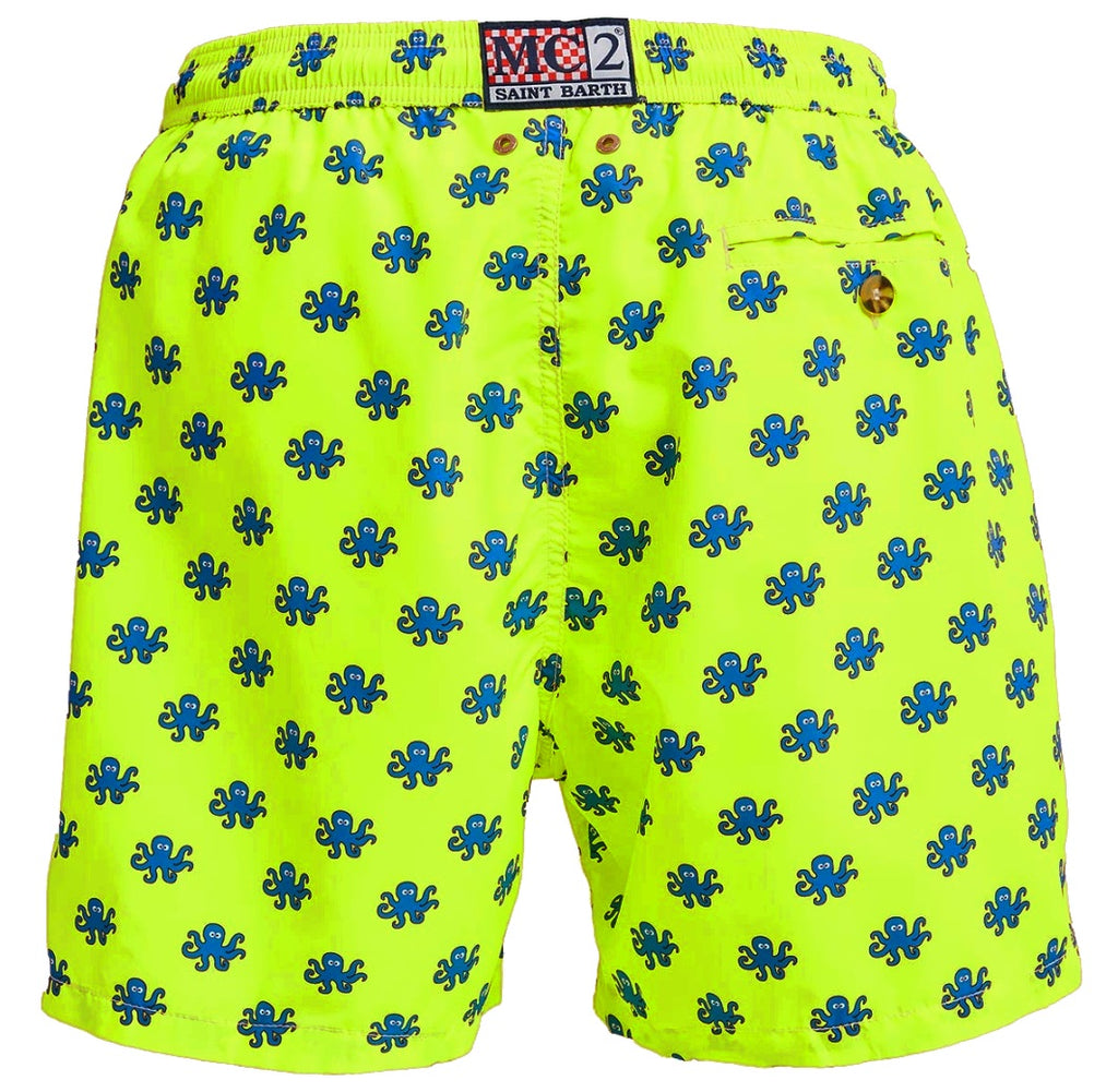 MC2 Saint Barth Men Micro Patterned Polpo Gang Swimwear Yellow