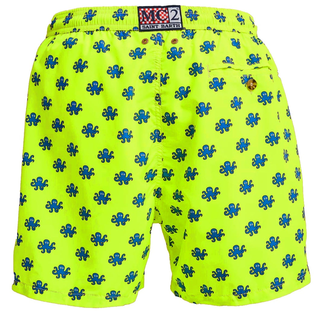 MC2 Saint Barth Men Micro Patterned Polpo Gang Swimwear Yellow
