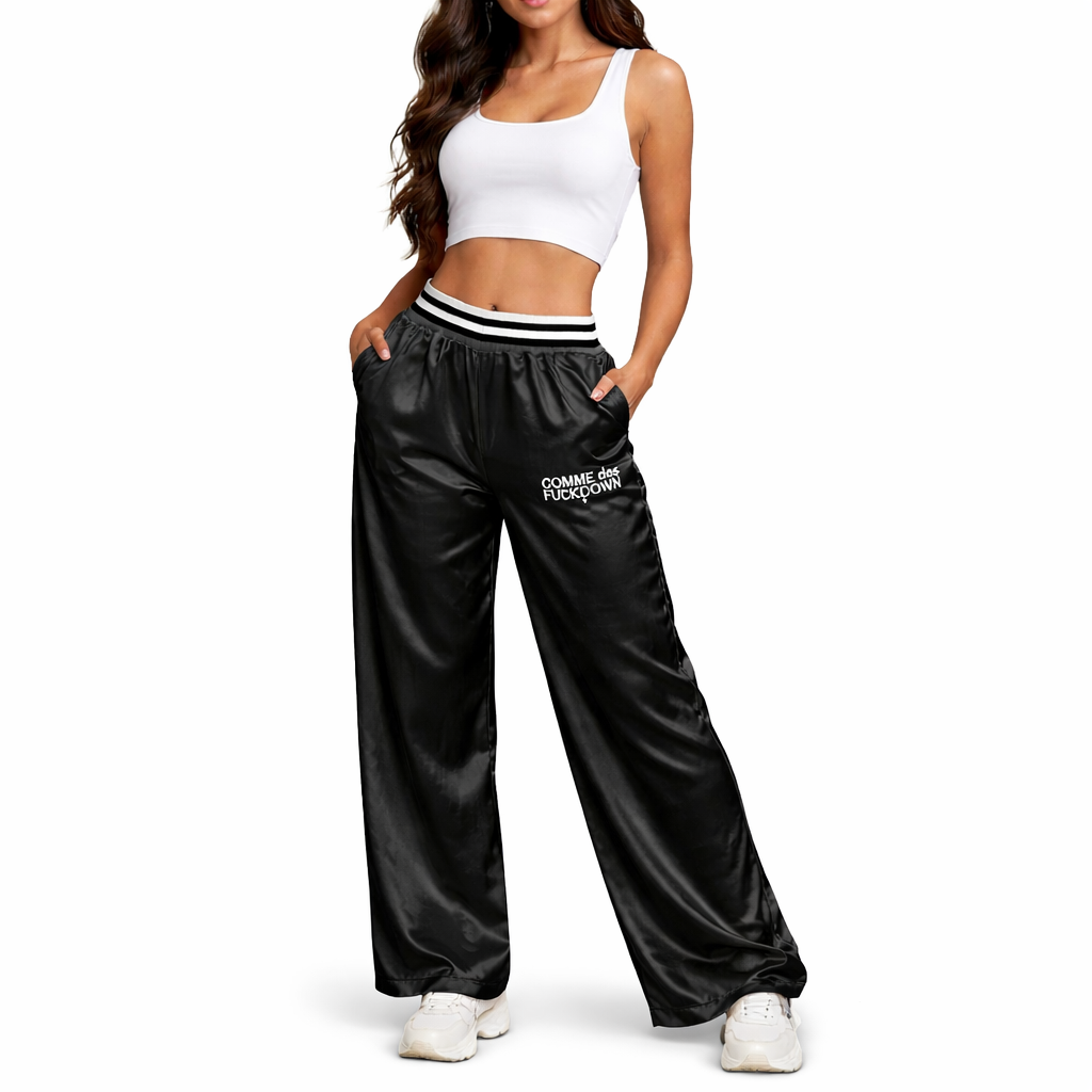 Comme Des Fuckdown Women Patalone Satin Trousers Black
