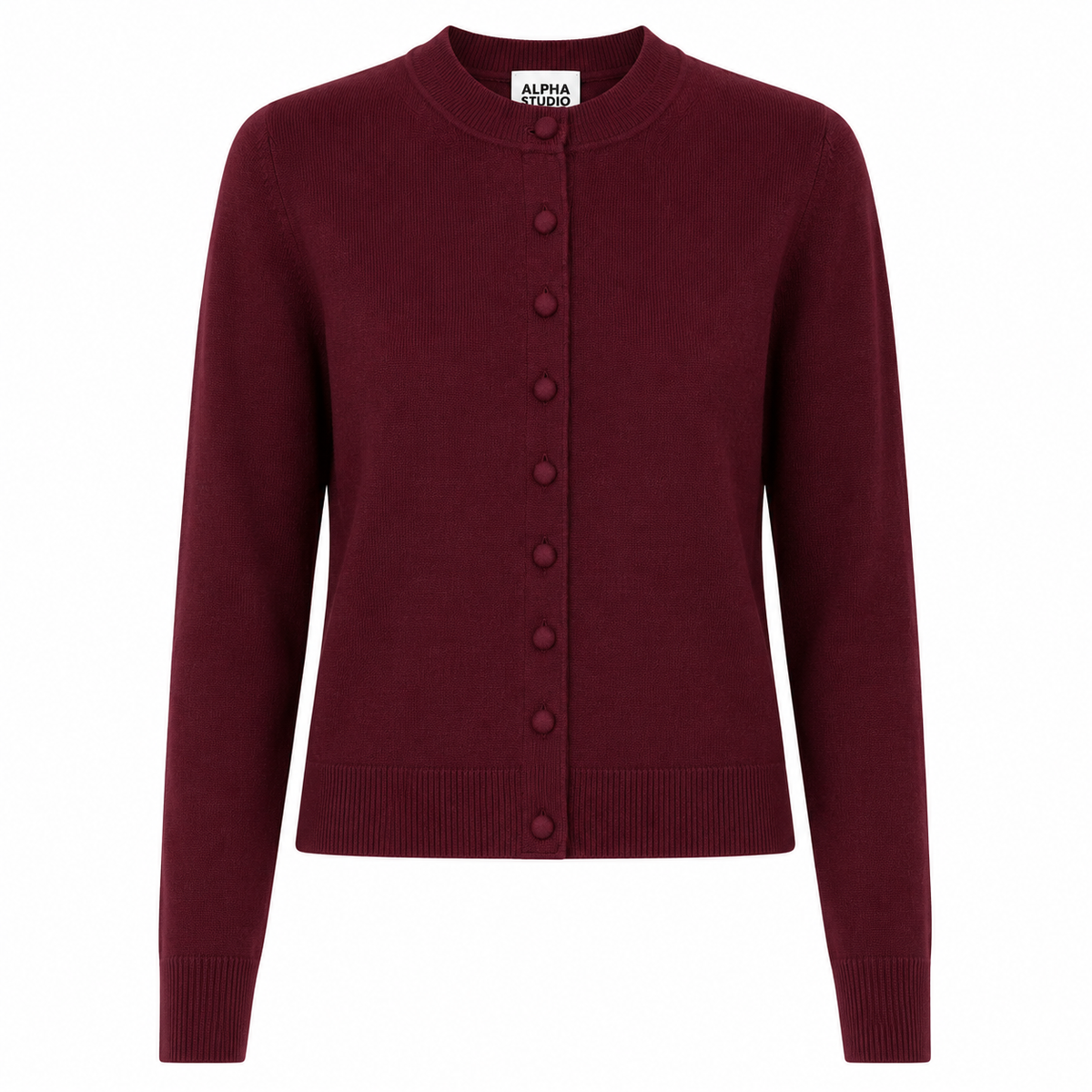 Alpha Studio Women Rebecca Cropped Long Retrò Sweaters Red