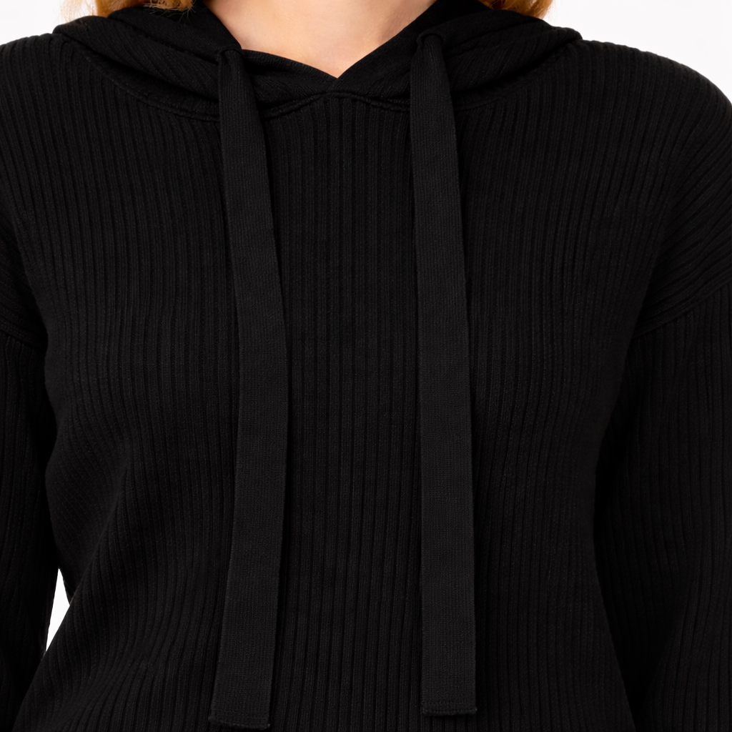 Hinnominate Women Knit Hooded Black