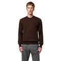 Alpha Studio Men Crew Neck Merinos Sweaters Brown