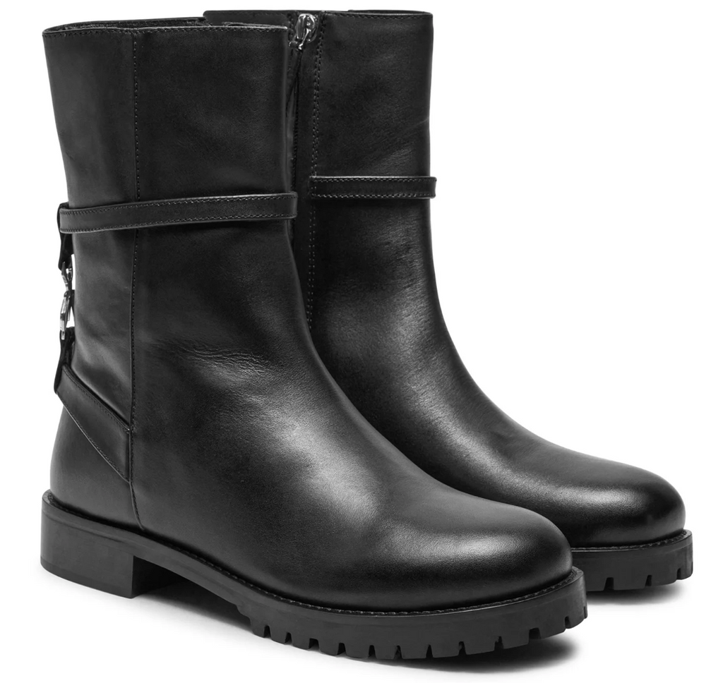 Patrizia Pepe Women Stivaletti Leather Ankle Boots Black