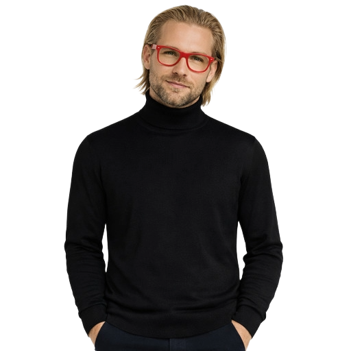 Emilio Romanelli Men Knit Turtleneck Gauge Black