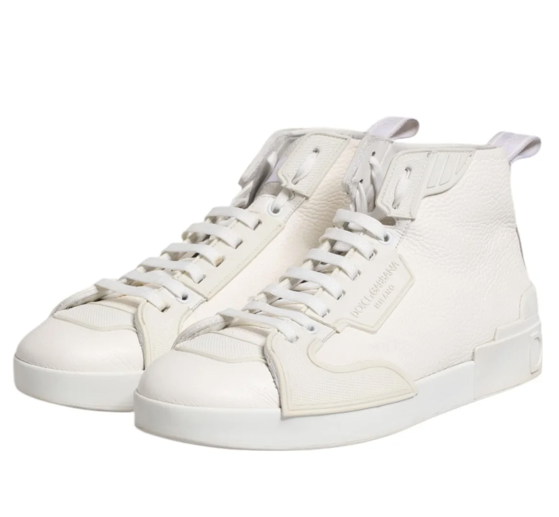 Dolce & Gabbana Men Sneaker Alta Leather Sneakers White