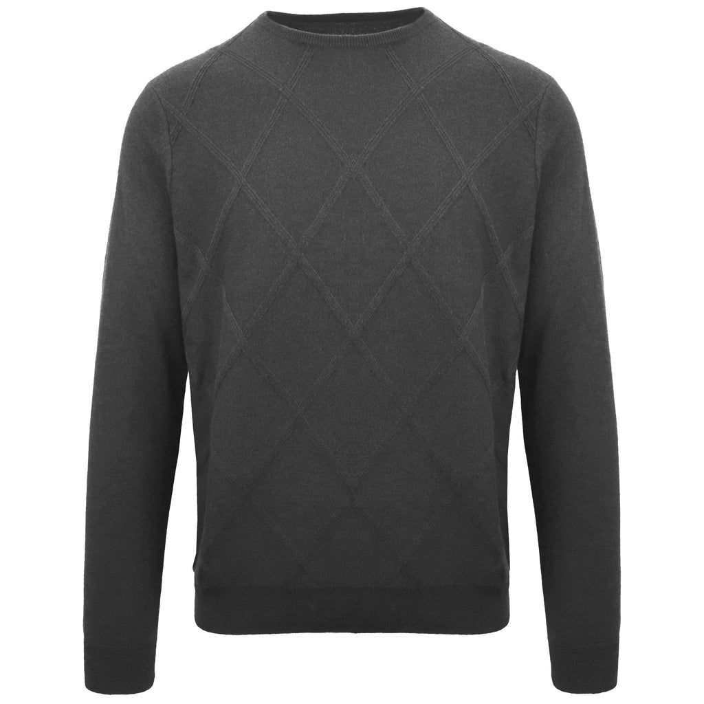 Malo Men Crew Neck Cashmere Antracite Sweaters Grey