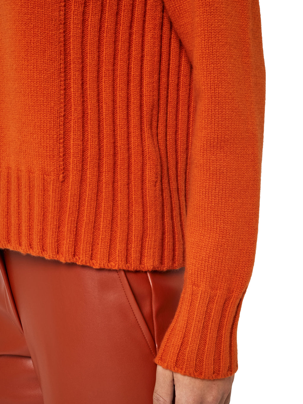 Alpha Studio Women Crew Neck Cashmere Zucca Sweaters Orange