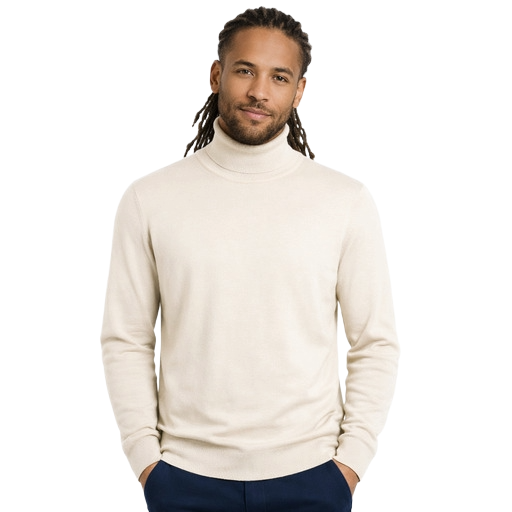 Emilio Romanelli Men Knit Turtleneck Gauge White