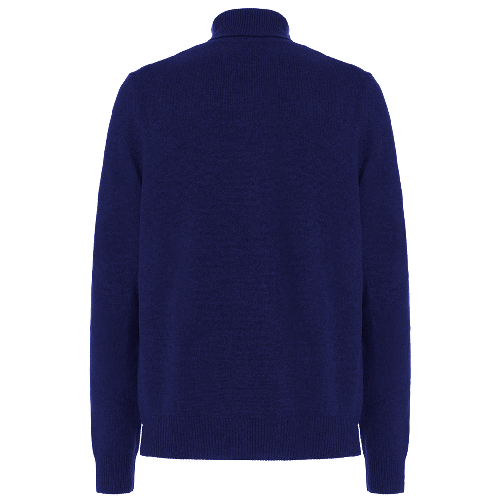 Malo Men Turtleneck Blend Cashmere Navy Blue